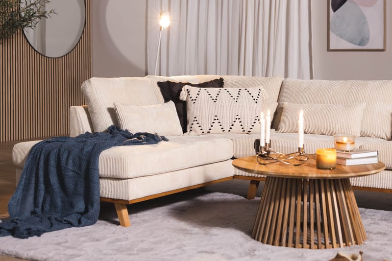 Copenhagen 4-sits Vänstervänd L-formad Schäslongsoffa i Manchester - Beige - Möbler - Soffa - Divansoffa & schäslongsoffa - 4 sits soffa med divan