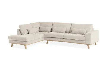 Copenhagen 4-sits Vänstervänd L-formad Schäslongsoffa i Manchester - Beige - Möbler - Soffa - Divansoffa & schäslongsoffa - 4 sits soffa med divan