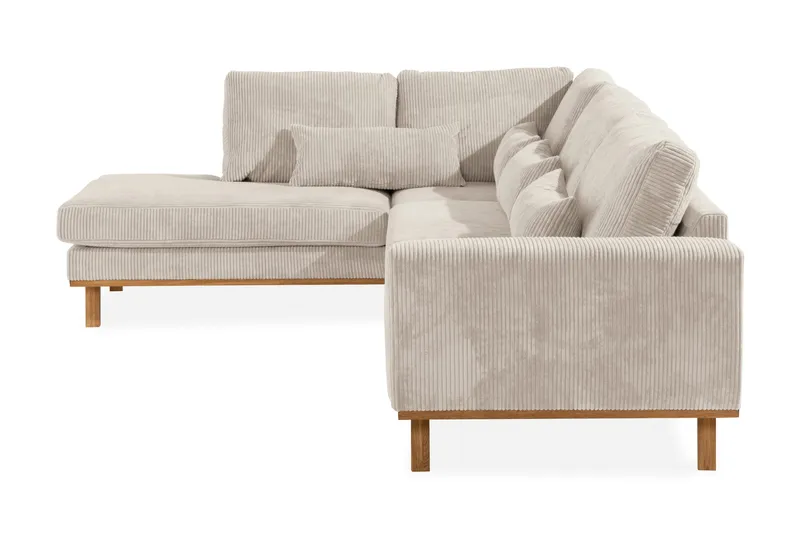 Copenhagen 4-sits Vänstervänd L-formad Schäslongsoffa i Manchester - Beige - Möbler - Soffa - Divansoffa & schäslongsoffa - 4 sits soffa med divan