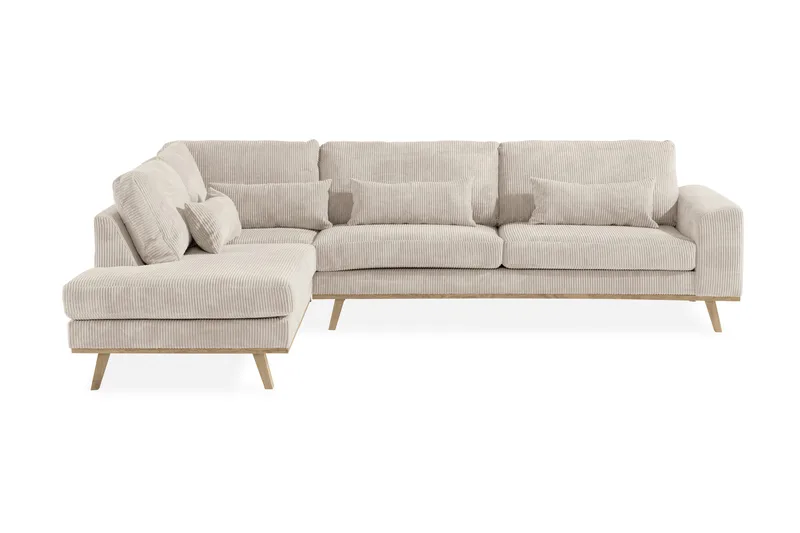 Copenhagen 4-sits Vänstervänd L-formad Schäslongsoffa i Manchester - Beige - Möbler - Soffa - Divansoffa & schäslongsoffa - 4 sits soffa med divan
