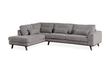 Copenhagen 4-sits Vänstervänd L-formad Schäslongsoffa i Manchester - Mörkgrå - Möbler - Soffa - Divansoffa & schäslongsoffa - 4 sits soffa med divan