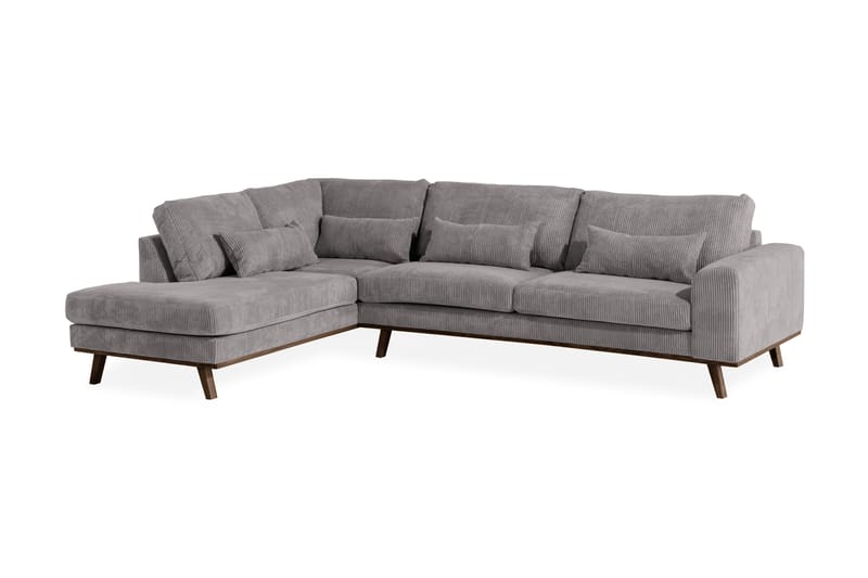 Copenhagen 4-sits Vänstervänd L-formad Schäslongsoffa i Manchester - Mörkgrå - Möbler - Soffa - Divansoffa & schäslongsoffa - 4 sits soffa med divan
