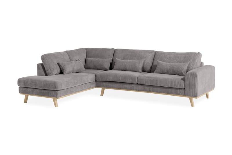 Copenhagen 4-sits Vänstervänd L-formad Schäslongsoffa i Manchester - Mörkgrå - Möbler - Soffa - Divansoffa & schäslongsoffa - 4 sits soffa med divan