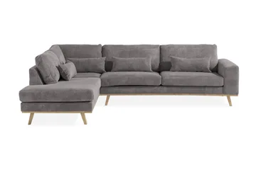 Copenhagen 4-sits Vänstervänd L-formad Schäslongsoffa i Manchester - Mörkgrå - Möbler - Soffa - Divansoffa & schäslongsoffa - 4 sits soffa med divan