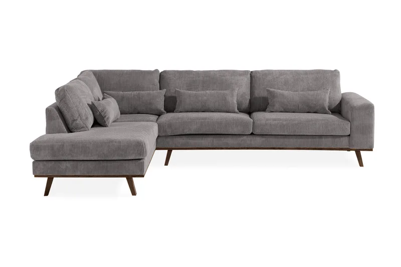 Copenhagen 4-sits Vänstervänd L-formad Schäslongsoffa i Manchester - Mörkgrå - Möbler - Soffa - Divansoffa & schäslongsoffa - 4 sits soffa med divan