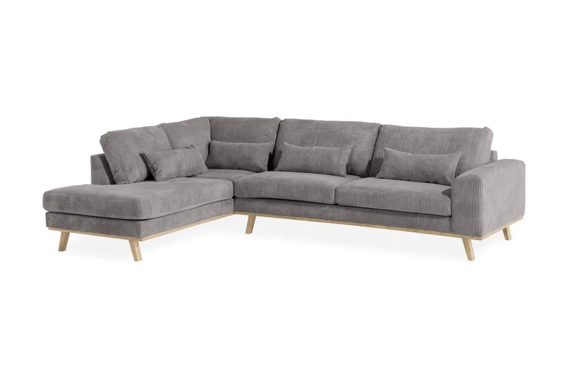 Copenhagen 4-sits Vänstervänd L-formad Schäslongsoffa i Manchester - Mörkgrå - Möbler - Soffa - Divansoffa & schäslongsoffa - 4 sits soffa med divan