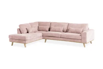 Copenhagen 4-sits Vänstervänd L-formad Schäslongsoffa i Manchester - Rosa - Möbler - Soffa - Divansoffa & schäslongsoffa - 4 sits soffa med divan