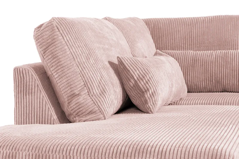 Copenhagen 4-sits Vänstervänd L-formad Schäslongsoffa i Manchester - Rosa - Möbler - Soffa - Divansoffa & schäslongsoffa - 4 sits soffa med divan