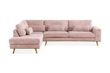 Copenhagen 4-sits Vänstervänd L-formad Schäslongsoffa i Manchester - Rosa - Möbler - Soffa - Divansoffa & schäslongsoffa - 4 sits soffa med divan