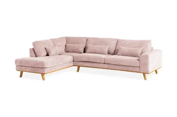 Copenhagen 4-sits Vänstervänd L-formad Schäslongsoffa i Manchester - Rosa - Möbler - Soffa - Divansoffa & schäslongsoffa - 4 sits soffa med divan