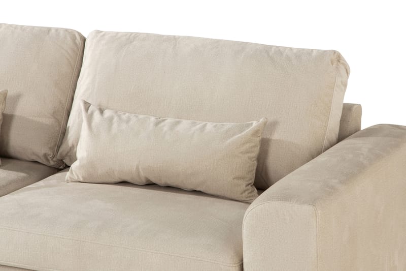 Copenhagen 4-sits Vänstervänd L-formad Schäslongsoffa i Sammet - Beige - Möbler - Soffa - Divansoffa & schäslongsoffa - 4 sits soffa med divan