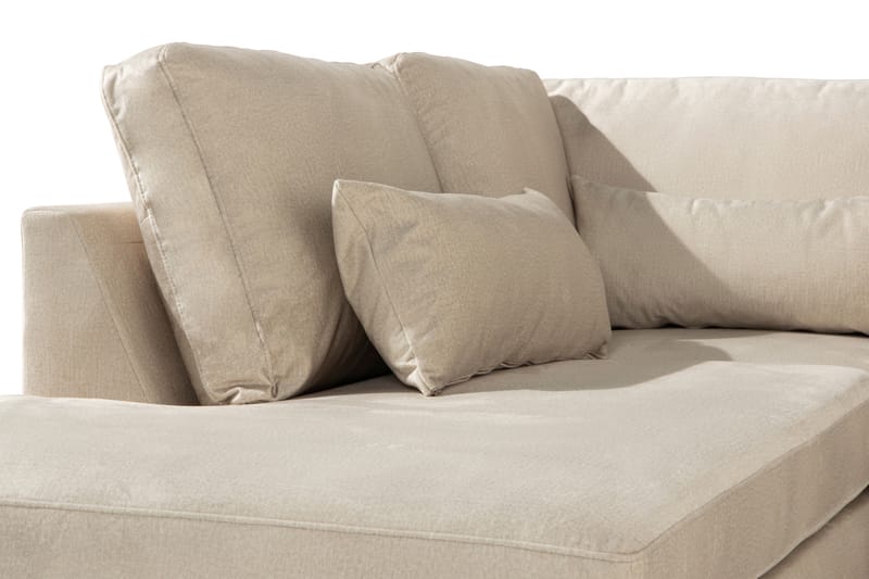 Copenhagen 4-sits Vänstervänd L-formad Schäslongsoffa i Sammet - Beige - Möbler - Soffa - Divansoffa & schäslongsoffa - 4 sits soffa med divan