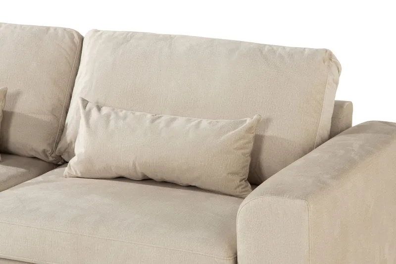 Copenhagen 4-sits Vänstervänd L-formad Schäslongsoffa i Sammet - Beige - Möbler - Soffa - Divansoffa & schäslongsoffa - 4 sits soffa med divan