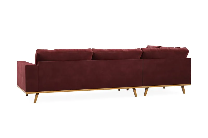 Copenhagen 4-sits Vänstervänd L-formad Schäslongsoffa i Sammet - Lila - Möbler - Soffa - Divansoffa & schäslongsoffa - 4 sits soffa med divan