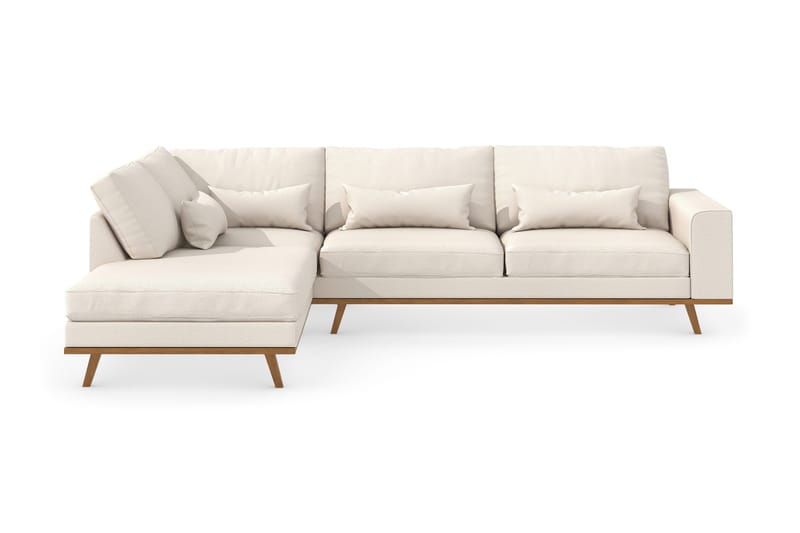 Copenhagen 4-sits Vänstervänd L-formad Schäslongsoffa i Tyg - Beige - Möbler - Soffa - Divansoffa & schäslongsoffa - 4 sits soffa med divan