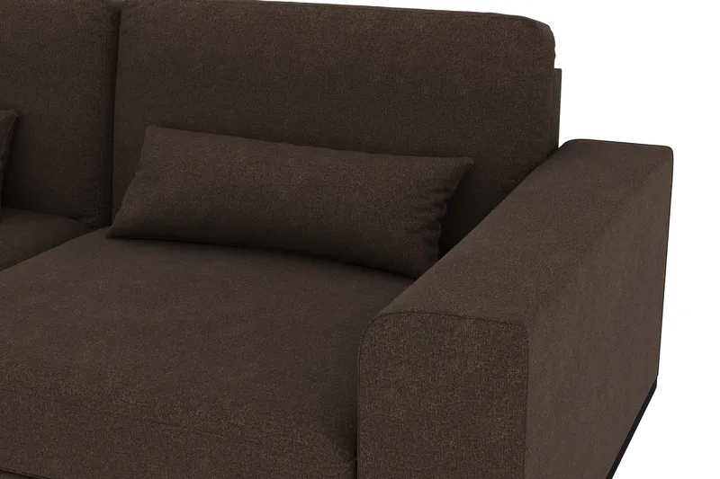 Copenhagen 4-sits Vänstervänd L-formad Schäslongsoffa i Tyg - Brun - Möbler - Soffa - Divansoffa & schäslongsoffa - 4 sits soffa med divan
