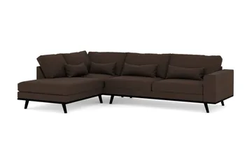 Copenhagen 4-sits Vänstervänd L-formad Schäslongsoffa i Tyg - Brun - Möbler - Soffa - Divansoffa & schäslongsoffa - 4 sits soffa med divan