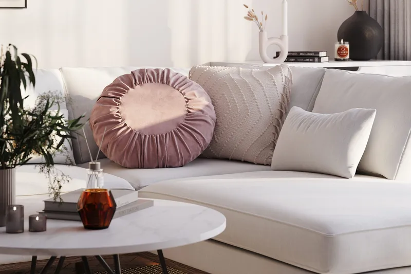 Copenhagen Compact 4-sits Högervänd U-formad Large Soffa med Divan och Schäslong i Tyg - Ljusgrå - Möbler - Soffa - Divansoffa & schäslongsoffa - 4 sits soffa med divan