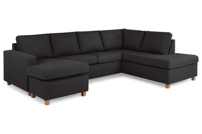 Crazy 4-sits Högervänd U-formad Large Soffa med Divan och Schäslong i Tyg - Antracit - Möbler - Soffa - Divansoffa & schäslongsoffa - 4 sits soffa med divan