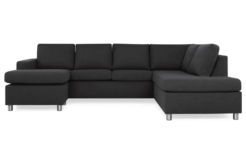 Crazy 4-sits Högervänd U-formad Large Soffa med Divan och Schäslong i Tyg - Antracit - Möbler - Soffa - Divansoffa & schäslongsoffa - 4 sits soffa med divan