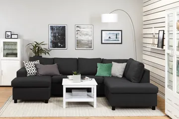 Crazy 4-sits Högervänd U-formad Large Soffa med Divan och Schäslong i Tyg - Antracit - Möbler - Soffa - Divansoffa & schäslongsoffa - 4 sits soffa med divan