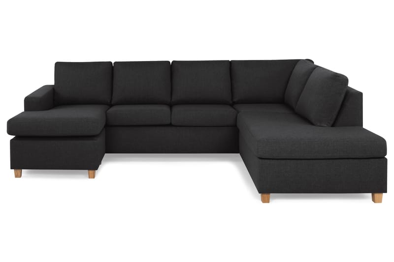 Crazy 4-sits Högervänd U-formad Large Soffa med Divan och Schäslong i Tyg, Antracit