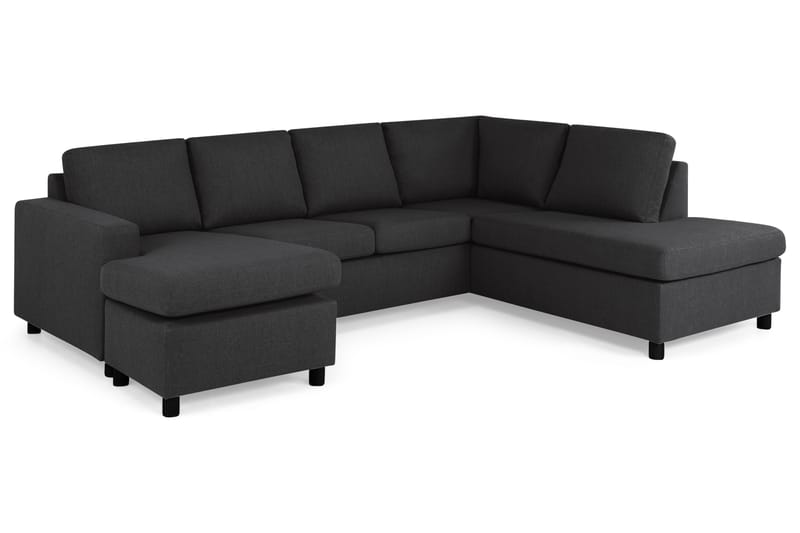 Crazy 4-sits Högervänd U-formad Large Soffa med Divan och Schäslong i Tyg - Antracit - Möbler - Soffa - Divansoffa & schäslongsoffa - 4 sits soffa med divan