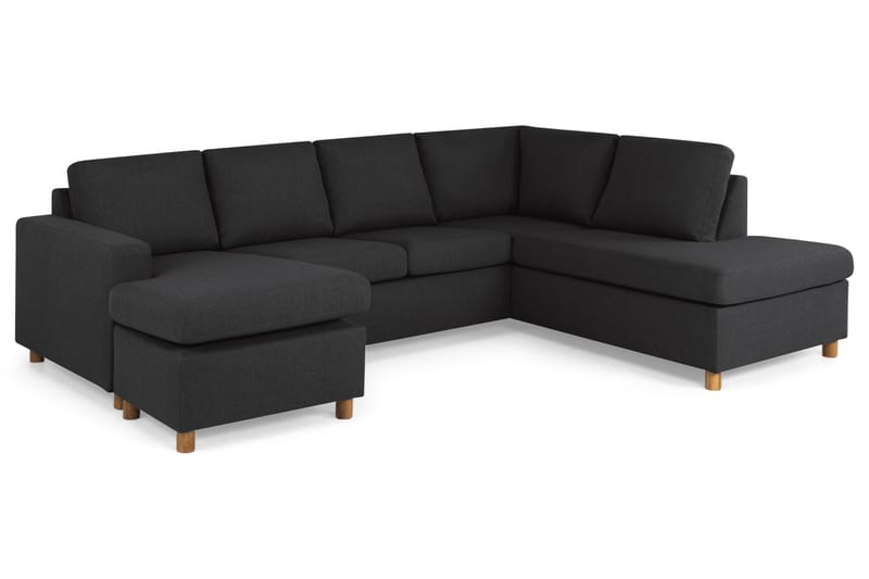 Crazy 4-sits Högervänd U-formad Large Soffa med Divan och Schäslong i Tyg - Antracit - Möbler - Soffa - Divansoffa & schäslongsoffa - 4 sits soffa med divan