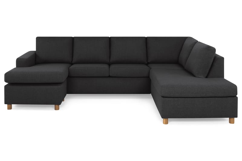 Crazy 4-sits Högervänd U-formad Large Soffa med Divan och Schäslong i Tyg - Antracit - Möbler - Soffa - Divansoffa & schäslongsoffa - 4 sits soffa med divan