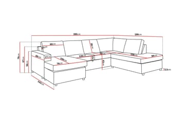 Crazy 4-sits Högervänd U-formad Large Soffa med Divan och Schäslong i Tyg - Antracit - Möbler - Soffa - Divansoffa & schäslongsoffa - 4 sits soffa med divan