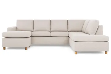 Crazy 4-sits Högervänd U-formad Large Soffa med Divan och Schäslong i Tyg - Beige - Möbler - Soffa - Divansoffa & schäslongsoffa - 4 sits soffa med divan