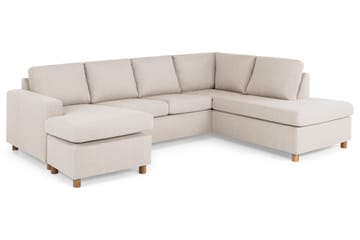 Crazy 4-sits Högervänd U-formad Large Soffa med Divan och Schäslong i Tyg - Beige - Möbler - Soffa - Divansoffa & schäslongsoffa - 4 sits soffa med divan