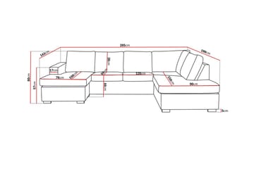 Crazy 4-sits Högervänd U-formad Large Soffa med Divan och Schäslong i Tyg - Beige - Möbler - Soffa - Divansoffa & schäslongsoffa - 4 sits soffa med divan