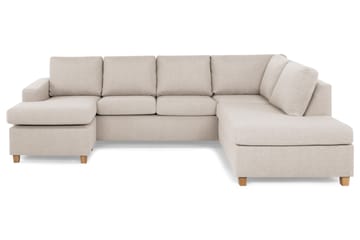 Crazy 4-sits Högervänd U-formad Large Soffa med Divan och Schäslong i Tyg - Beige - Möbler - Soffa - Divansoffa & schäslongsoffa - 4 sits soffa med divan