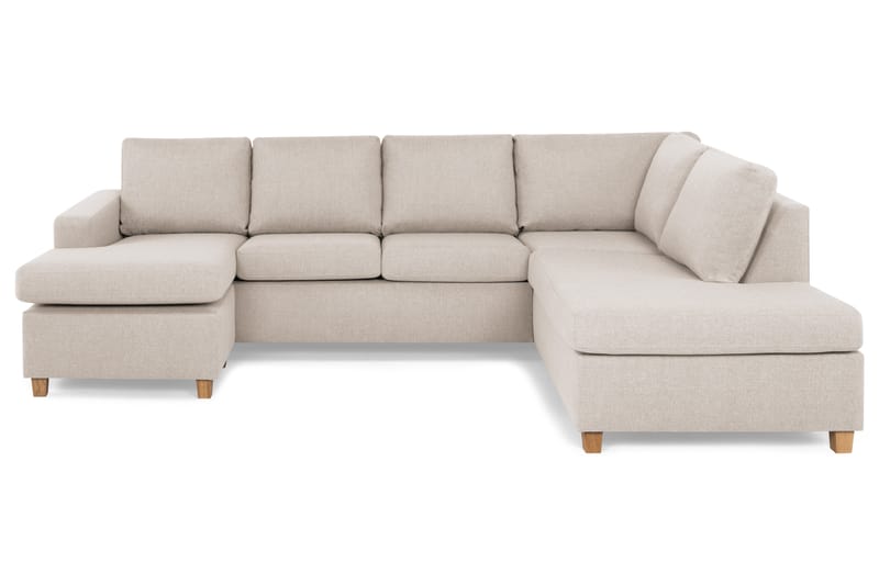 Crazy 4-sits Högervänd U-formad Large Soffa med Divan och Schäslong i Tyg - Beige - Möbler - Soffa - Divansoffa & schäslongsoffa - 4 sits soffa med divan
