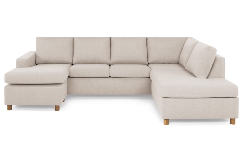 Crazy 4-sits Högervänd U-formad Large Soffa med Divan och Schäslong i Tyg - Beige - Möbler - Soffa - Divansoffa & schäslongsoffa - 4 sits soffa med divan