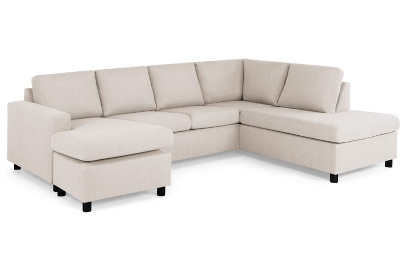 Crazy 4-sits Högervänd U-formad Large Soffa med Divan och Schäslong i Tyg - Beige - Möbler - Soffa - Divansoffa & schäslongsoffa - 4 sits soffa med divan