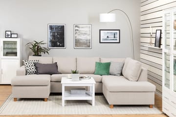 Crazy 4-sits Högervänd U-formad Large Soffa med Divan och Schäslong i Tyg - Beige - Möbler - Soffa - Divansoffa & schäslongsoffa - 4 sits soffa med divan