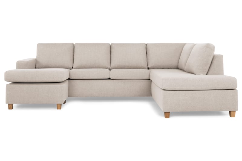 Crazy 4-sits Högervänd U-formad Large Soffa med Divan och Schäslong i Tyg - Beige - Möbler - Soffa - Divansoffa & schäslongsoffa - 4 sits soffa med divan