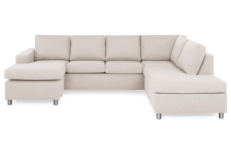 Crazy 4-sits Högervänd U-formad Large Soffa med Divan och Schäslong i Tyg - Beige - Möbler - Soffa - Divansoffa & schäslongsoffa - 4 sits soffa med divan