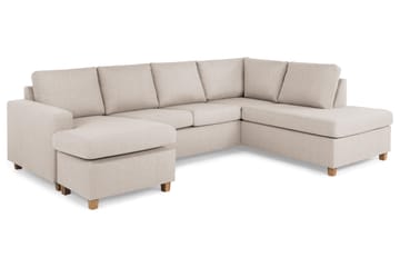 Crazy 4-sits Högervänd U-formad Large Soffa med Divan och Schäslong i Tyg - Beige - Möbler - Soffa - Divansoffa & schäslongsoffa - 4 sits soffa med divan