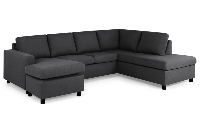 Crazy 4-sits Högervänd U-formad Large Soffa med Divan och Schäslong i Tyg - Mörkgrå - Möbler - Soffa - Divansoffa & schäslongsoffa - 4 sits soffa med divan