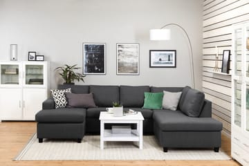 Crazy 4-sits Högervänd U-formad Large Soffa med Divan och Schäslong i Tyg - Mörkgrå - Möbler - Soffa - Divansoffa & schäslongsoffa - 4 sits soffa med divan