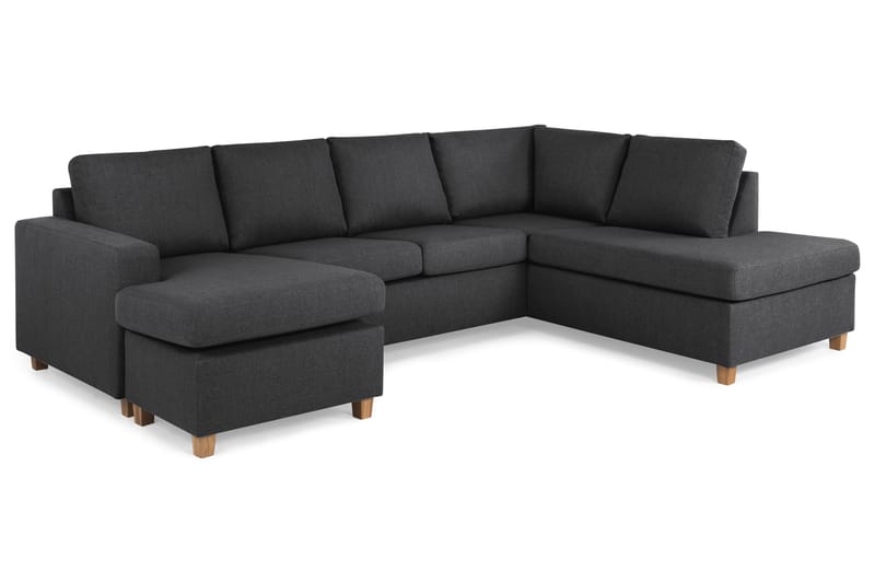 Crazy 4-sits Högervänd U-formad Large Soffa med Divan och Schäslong i Tyg - Mörkgrå - Möbler - Soffa - Divansoffa & schäslongsoffa - 4 sits soffa med divan