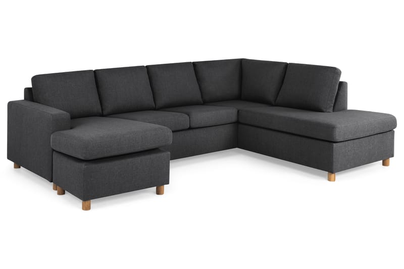 Crazy 4-sits Högervänd U-formad Large Soffa med Divan och Schäslong i Tyg - Mörkgrå - Möbler - Soffa - Divansoffa & schäslongsoffa - 4 sits soffa med divan