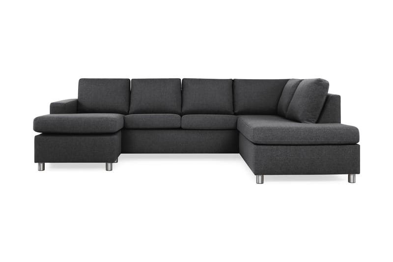 Crazy 4-sits Högervänd U-formad Large Soffa med Divan och Schäslong i Tyg - Mörkgrå - Möbler - Soffa - Divansoffa & schäslongsoffa - 4 sits soffa med divan