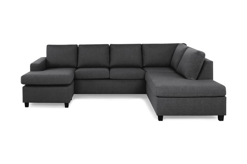 Crazy 4-sits Högervänd U-formad Large Soffa med Divan och Schäslong i Tyg - Mörkgrå - Möbler - Soffa - Divansoffa & schäslongsoffa - 4 sits soffa med divan