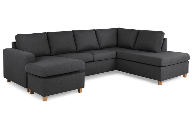 Crazy 4-sits Högervänd U-formad Large Soffa med Divan och Schäslong i Tyg - Mörkgrå - Möbler - Soffa - Divansoffa & schäslongsoffa - 4 sits soffa med divan