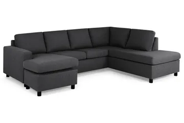 Crazy 4-sits Högervänd U-formad Large Soffa med Divan och Schäslong i Tyg - Mörkgrå - Möbler - Soffa - Divansoffa & schäslongsoffa - 4 sits soffa med divan