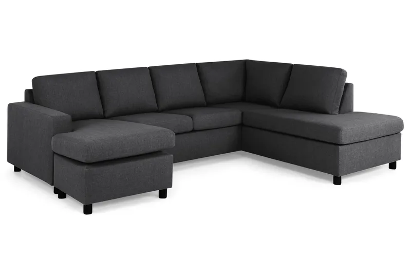 Crazy 4-sits Högervänd U-formad Large Soffa med Divan och Schäslong i Tyg - Mörkgrå - Möbler - Soffa - Divansoffa & schäslongsoffa - 4 sits soffa med divan